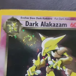 WOTC Pokemon TCG Team Rocket Dark Alakazam 1/82 Holo Rare 1st Edition SWIRL - Image 2