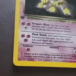 WOTC Pokemon TCG Team Rocket Dark Alakazam 1/82 Holo Rare 1st Edition SWIRL - Image 4