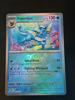 Pokemon Card Vaporeon Master Ball Prismatic Evolutions 22/131 - Image 1