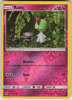 Ralts 139/214 Common Lost Thunder Pokemon Reverse Holo Lightly Played - Image 1