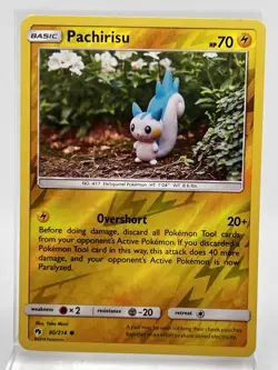 Pachirisu 80/214 Reverse Holo Pokemon Card 2018 Lost Thunder LP - Image 1