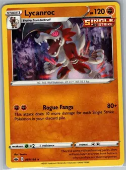 Lycanroc 087/198 Holo SWSH06: Chilling Reign - Pokemon Card - NM - Image 1