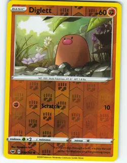 Diglett - Reverse Holo - 92/202 Sword & Shield - Pokemon TCG - 2020 - Image 1