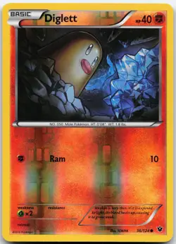 DIGLETT 36/124 COMMON FATES COLLIDE POKEMON REVERSE HOLO LP - Image 1