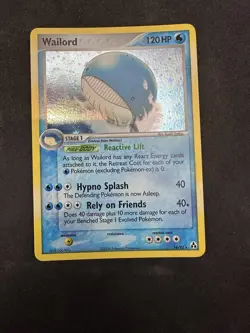 Pokemon TCG Wailord 14/92 Holo Rare EX Legend Maker LP - Image 1