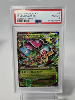 2016 POKEMON XY EVOLUTIONS #2 M VENUSAUR EX PSA 8 Graded - Image 1