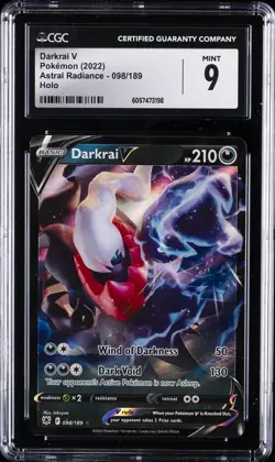 2022 POKEMON ASTRAL RADIANCE HOLO #098/189 DARKRAI V CGC 9 - Image 1