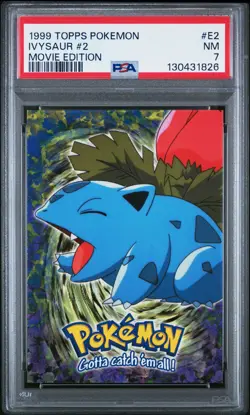 1999 TOPPS POKEMON THE MOVIE EDT #E2 IVYSAUR #2 PSA 7 - Image 1