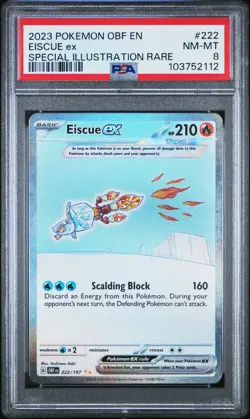 2023 POKEMON OBF EN-OBSIDIAN FLAMES SPECIAL ILLUSTRATION RARE EISCUE EX PSA 8 - Image 1