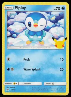 Piplup 020/025 Promo McDonald's 25th Anniversary Promos Pokemon Near Mint - Image 1