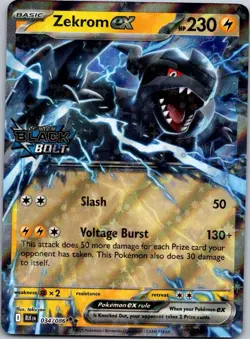 Zekrom ex Black Bolt Stamped 034/086 Double Rare Holo Near Mint Pokemon - Image 1