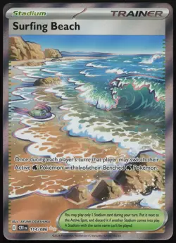 Surfing Beach 114/086 Ultra Rare Chaos Rising Holo Near Mint - Image 1
