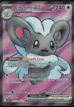 Cinccino ex 105/086 Ultra Rare Chaos Rising Holo Near Mint - Image 1