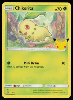 Chikorita 002/025 Promo McDonald's 25th Anniversary Promos Pokemon Near Mint - Image 1