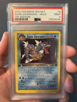 Pokemon 2000 Team Rocket Dark Gyarados 1st Edition Holo 8/82 PSA 9 - Image 1