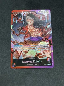• Monkey.D.Luffy • ST10-002 SR Leader Three Captains Holo Foil One Piece TCG NM - Image 1