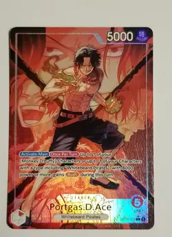 Portgas D Ace Alt Art Leader OP16-001 Time of Battle ENGLISH - Image 1