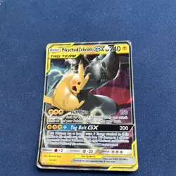 Pokemon Pikachu & Zekrom GX TCG Sun & Moon Holo Ultra Rare Card 33/181 - Image 1