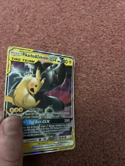 Pokemon Pikachu & Zekrom GX TCG Sun & Moon Holo Ultra Rare Card 33/181 - Image 4