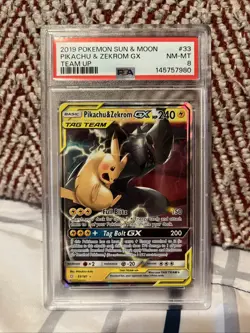 Pokemon TCG Pikachu & Zekrom GX Team Up Holo Card 33/181 NM Condition - Image 1