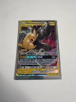 Pokemon Pikachu & Zekrom GX TCG Sun & Moon Holo Ultra Rare Card 33/181 - Image 1