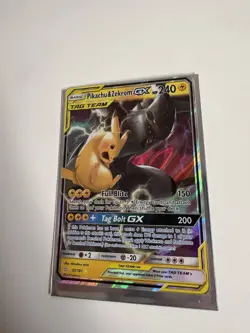 Pokemon Pikachu & Zekrom GX TCG Sun & Moon Holo Ultra Rare Card 33/181 - Image 3