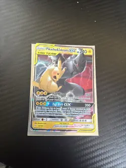Pokemon Pikachu & Zekrom GX TCG Sun & Moon Holo Ultra Rare Card 33/181 - Image 1