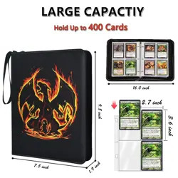 Card Binder with Sleeves, 4 Pockets Up to 400 Cards Binder Compatible with TC... - Image 2
