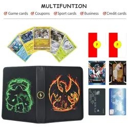 Card Binder with Sleeves, 4 Pockets Up to 400 Cards Binder Compatible with TC... - Image 3