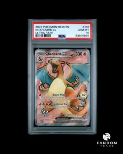 PSA 10 GEM MINT Charizard ex Full Art 183/165 Pokemon 151 English - Image 1