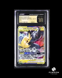 CGC 10 PRISTINE Pikachu & Zekrom GX Tag Team 041/173 Pokemon Tag Team All Stars - Image 1