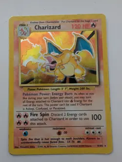 Pokemon Charizard Base Set Unlimited Holo Rare Card 4/102 LP Good - Image 1