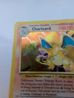Pokemon Charizard Base Set Unlimited Holo Rare Card 4/102 LP Good - Image 4
