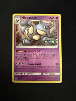 Pokemon SM160 - Stamped Team Up Nidoqueen Prerelease Promo - NM+ - Image 1