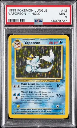 1999 POKEMON JUNGLE #12 VAPOREON-HOLO PSA 9 - Image 1