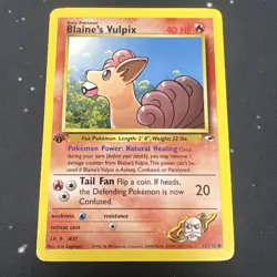 Blaine's Vulpix 1st Edition 65/132 NM Gym Heroes Regular Pokemon TCG Near Mint - Image 1
