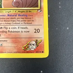 Blaine's Vulpix 1st Edition 65/132 NM Gym Heroes Regular Pokemon TCG Near Mint - Image 4