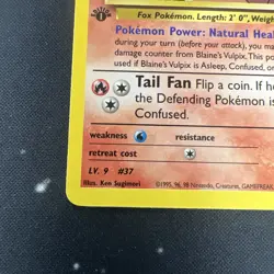 Blaine's Vulpix 1st Edition 65/132 NM Gym Heroes Regular Pokemon TCG Near Mint - Image 5