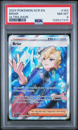2024 POKEMON SCR EN-STELLAR CROWN ULTRA RARE #163 BRIAR PSA 8 - Image 1