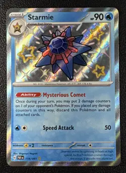 Pokemon Starmie Shiny Rare Holofoil 119/091 Paldean Fates - Image 1