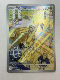 Pokemon TCG Timburr 183/167 Sv06 Twilight Masquerade Illustration Rare Holo EN - Image 1