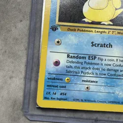Sabrina's Psyduck 99/132 Gym Challenge Regular 1st Edition MP / HP Pokemon - Image 5
