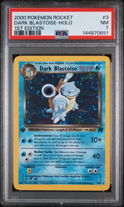 Dark Blastoise Holo 3 1st Edition Rocket Pokemon PSA 7 - Image 1