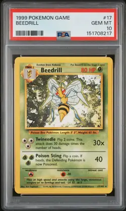1999 POKEMON GAME #17 BEEDRILL PSA 10 - Image 1