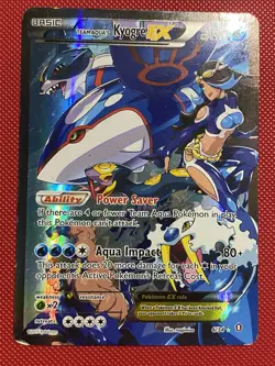 Team Aqua's Kyogre EX 6/34 Double Crisis Holo Pokemon Card TCG Full Art - Image 2