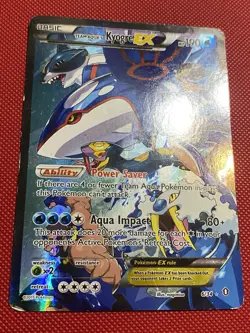 Team Aqua's Kyogre EX 6/34 Double Crisis Holo Pokemon Card TCG Full Art - Image 3