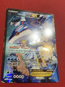 Team Aqua's Kyogre EX 6/34 Double Crisis Holo Pokemon Card TCG Full Art - Image 4