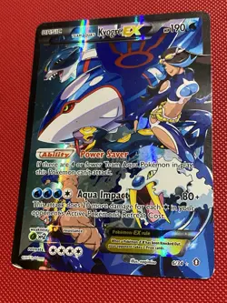 Team Aqua's Kyogre EX 6/34 Double Crisis Holo Pokemon Card TCG Full Art - Image 5