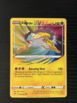Pokemon Vivid Voltage Raikou 50/185 Amazing Rare NM Sword And Shield TCG - Image 1