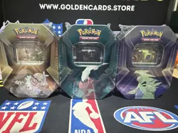3 x Triple Whammy Collector Sealed Tins (Complete Tin Set) Pokemon TCG Brand NEW - Image 1